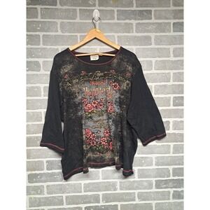 Vintage Y2K ESSENTIAL by Maggie Womens Holiday Top Size 1X